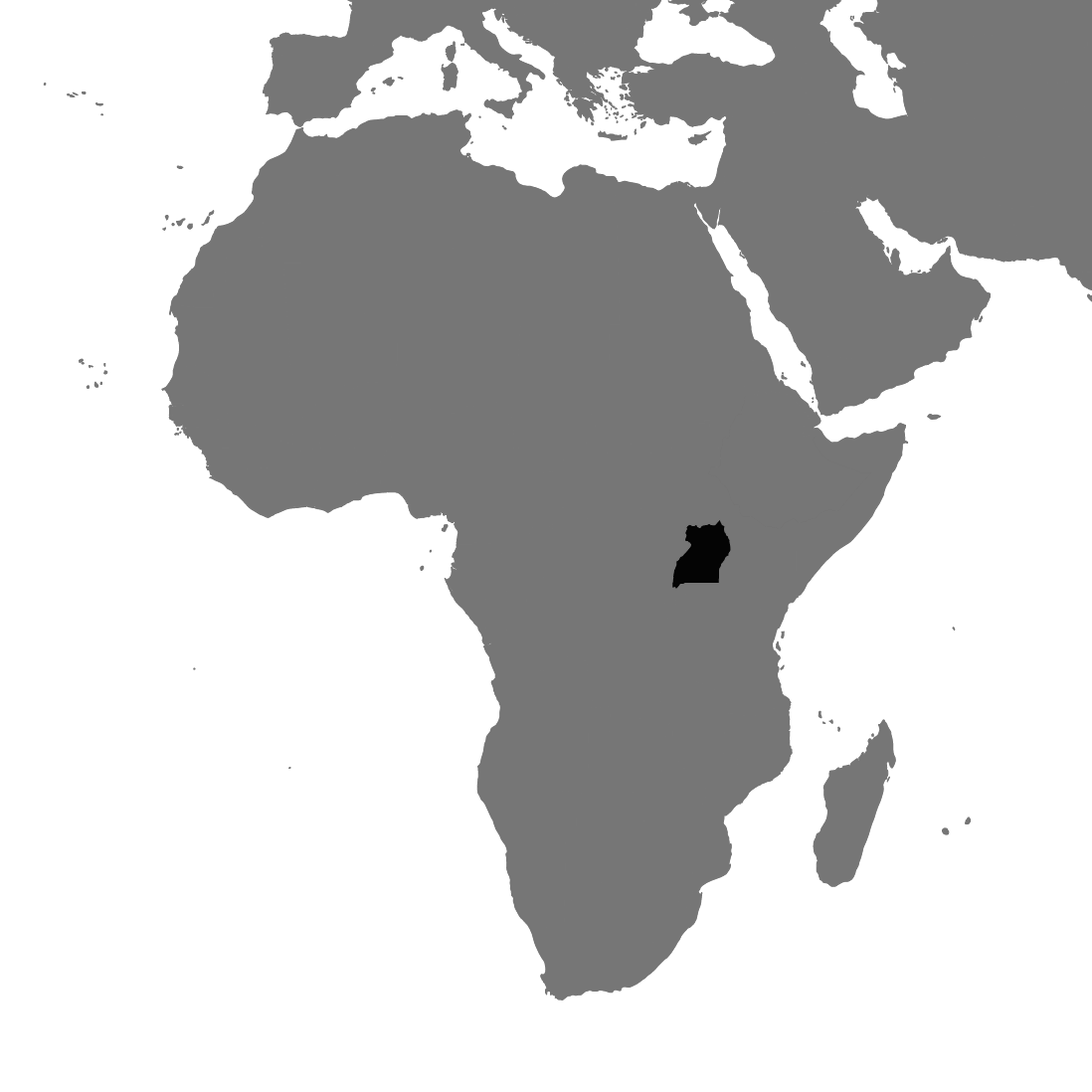 mapa Ugandy